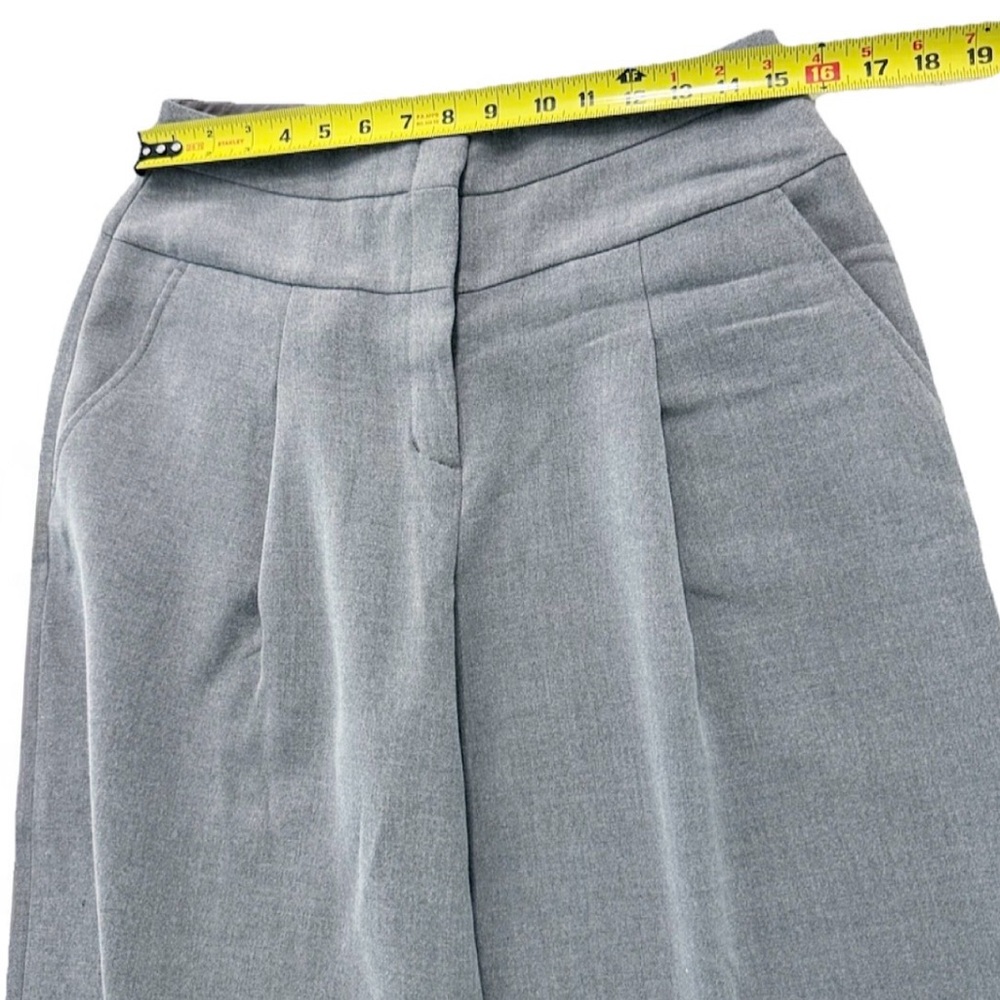 BCBG Max Azria Runway Pants Size 6 Gray Wide Leg Cropped High Rise - Picture 7 of 11